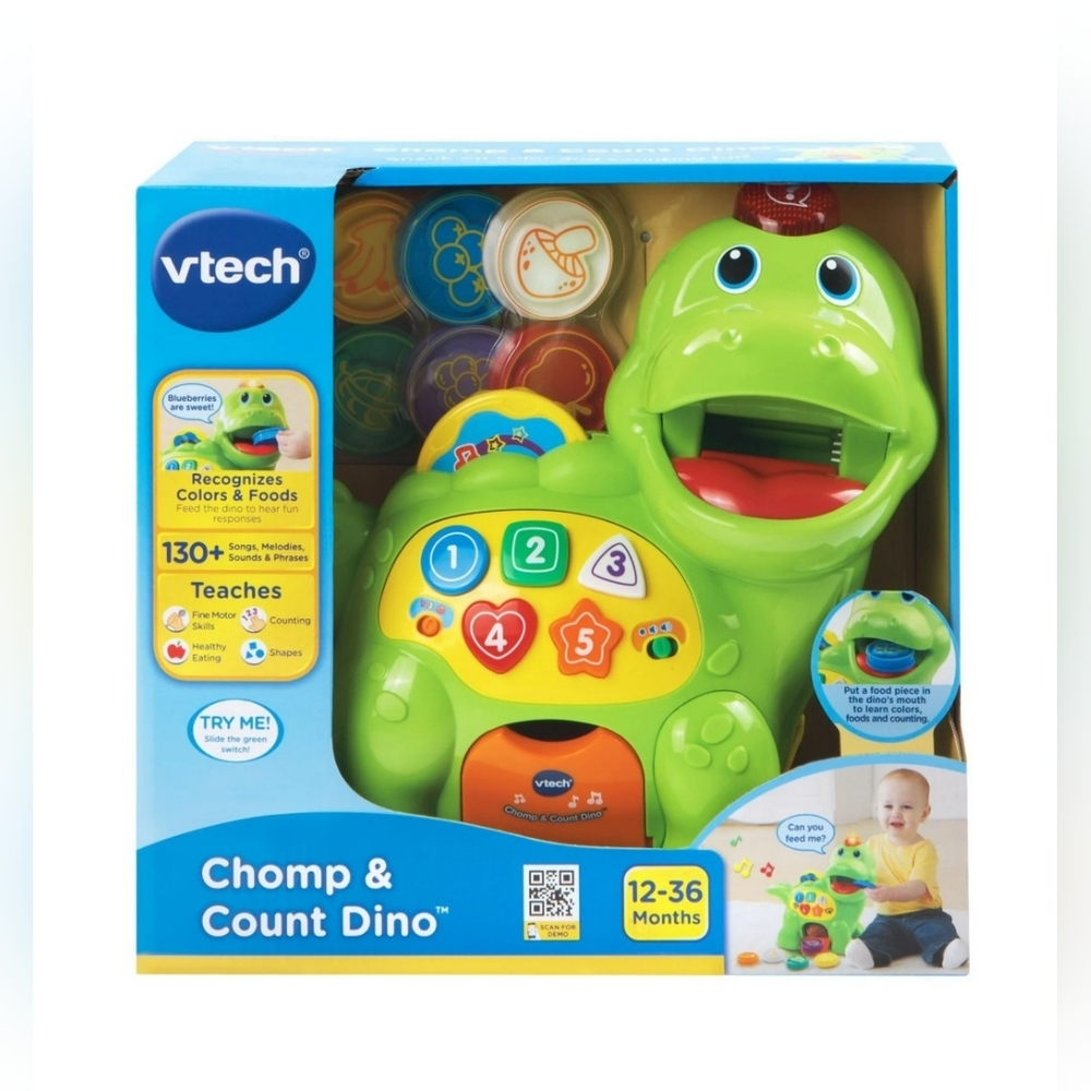 VTech Chomp & Count Dino with Accessories, Baby and Toddler Toys